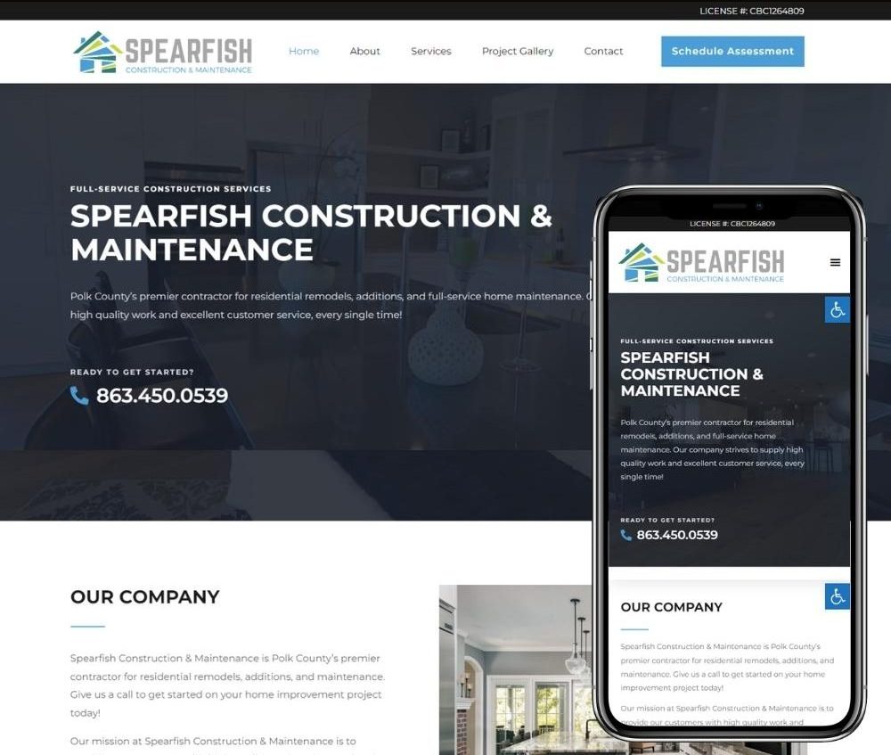 website built by Blue Collar Marketing for a contruction company